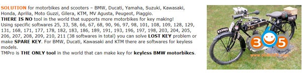 
			Which tool to Program Key for BMW R1200GS 2015 Motorcycle?		