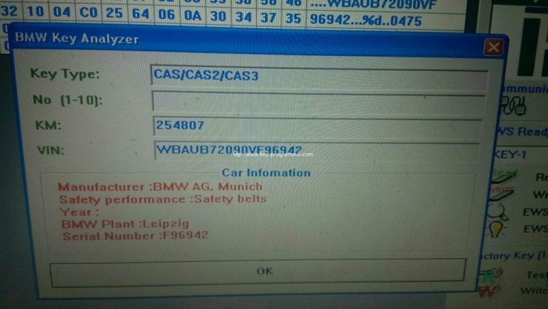 
			Will AK90 read mileage from BMW Key E91 2007?		