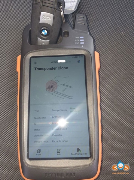 
			Will VVDI Key Tool Max Clone Remote for BMW E60 420D CAS3?		