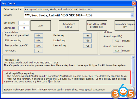 
			Xhorse VVDI2 does VW Audi All Key Lost via OBD		