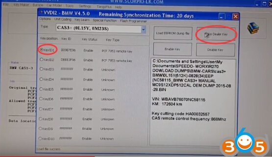 
			Xhorse VVDI2 Get ISN code from BMW CAS3+ by OBD		