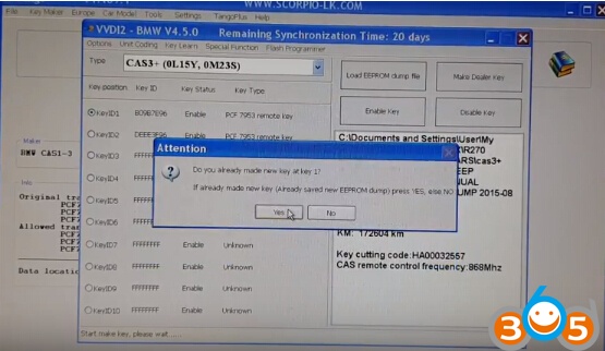 
			Xhorse VVDI2 Get ISN code from BMW CAS3+ by OBD		