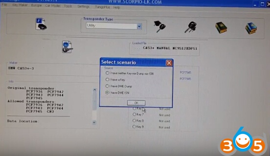 
			Xhorse VVDI2 Get ISN code from BMW CAS3+ by OBD		