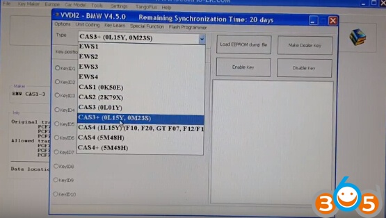 
			Xhorse VVDI2 Get ISN code from BMW CAS3+ by OBD		