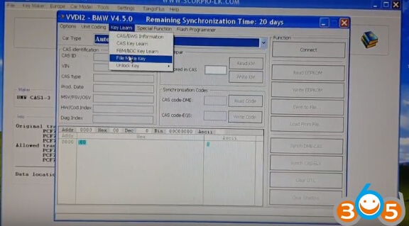 
			Xhorse VVDI2 Get ISN code from BMW CAS3+ by OBD		