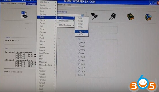 
			Xhorse VVDI2 Get ISN code from BMW CAS3+ by OBD		