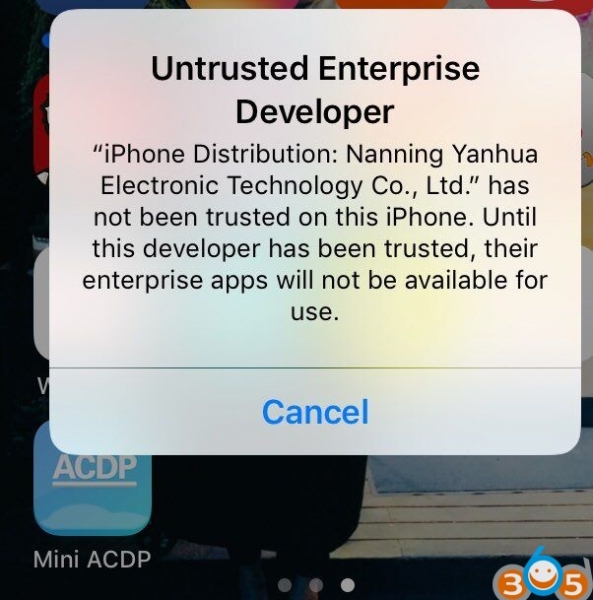 
			Yanhua Mini ACDP APP “Untrusted Enterprise Developer” Solution		