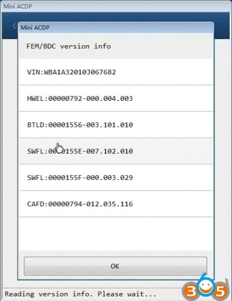 
			Yanhua Mini ACDP change VIN in BMW FEM/BDC		