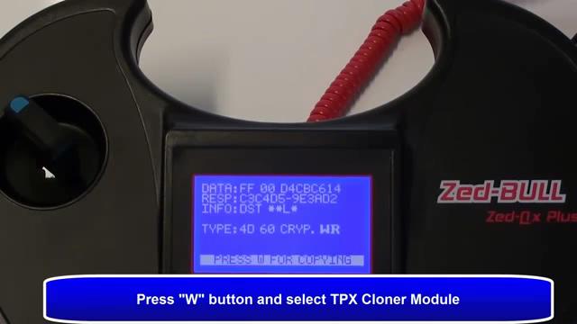 
			Zed Bull and TPX Cloner Copy 4D transponder		