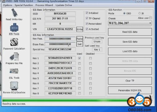 
			Benz VVDI MB Tool Read Renew EIS W172 204 207		