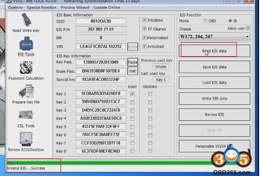 
			Benz VVDI MB Tool Read Renew EIS W172 204 207		