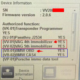
			How to open VVDI 2 5th IMMO/BMW OBD/Porsche Authorization		