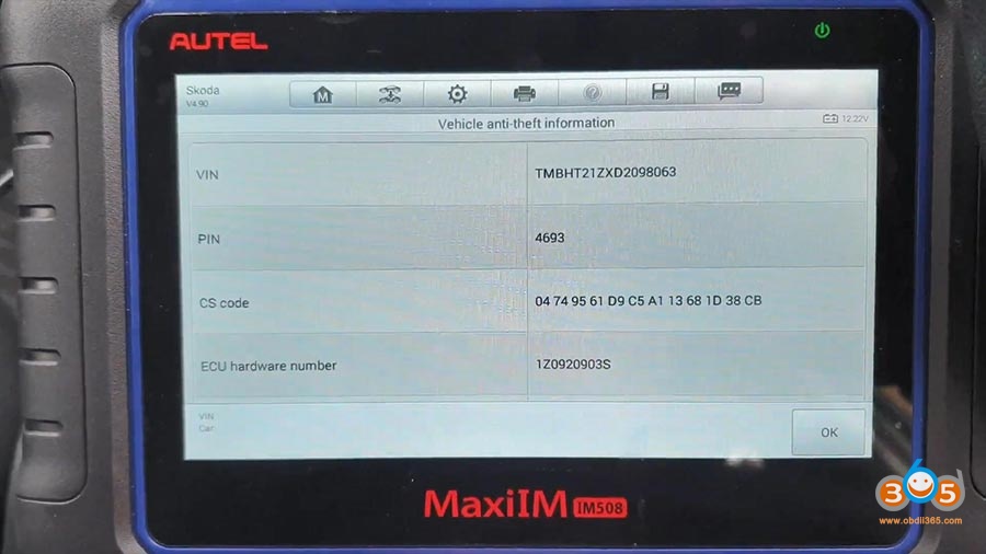 Autel Maxiim Im508 Skoda Octavia 2013 All Keys Lost 10
