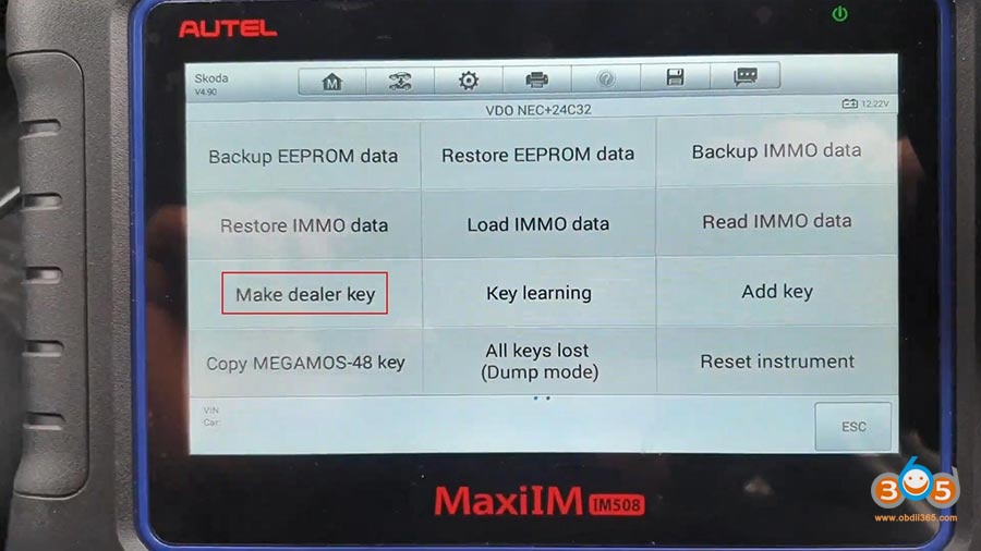Autel Maxiim Im508 Skoda Octavia 2013 All Keys Lost 11