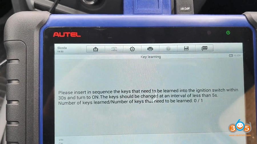 Autel Maxiim Im508 Skoda Octavia 2013 All Keys Lost 17