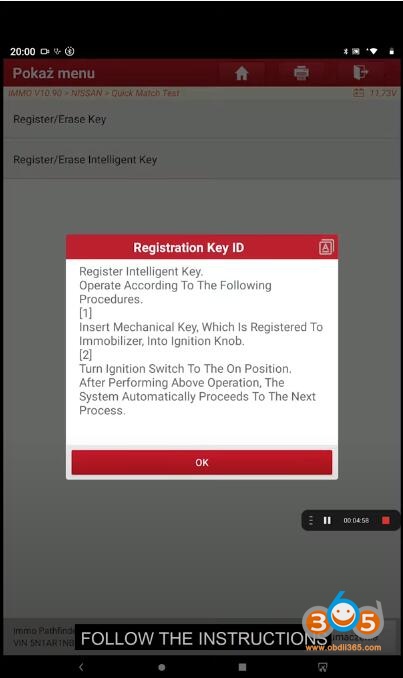 Launch X431 V Register Key 7