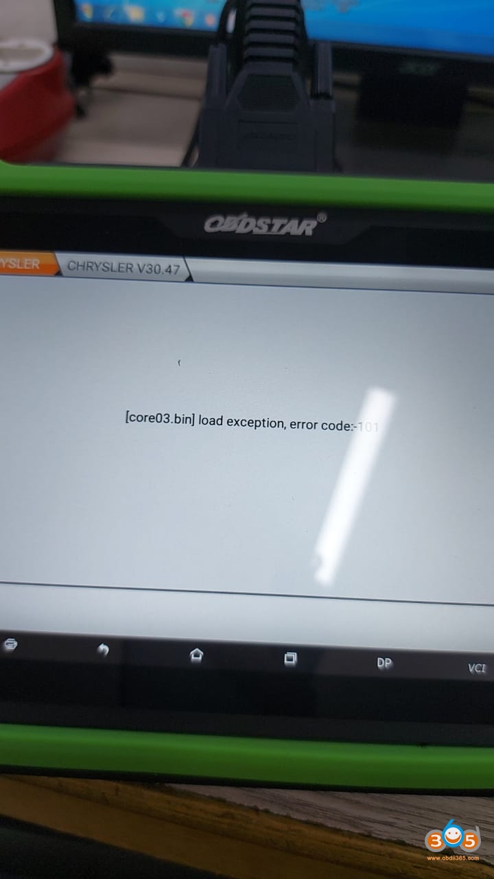 01 Obdstar X300 Dp Plus Error Code 101