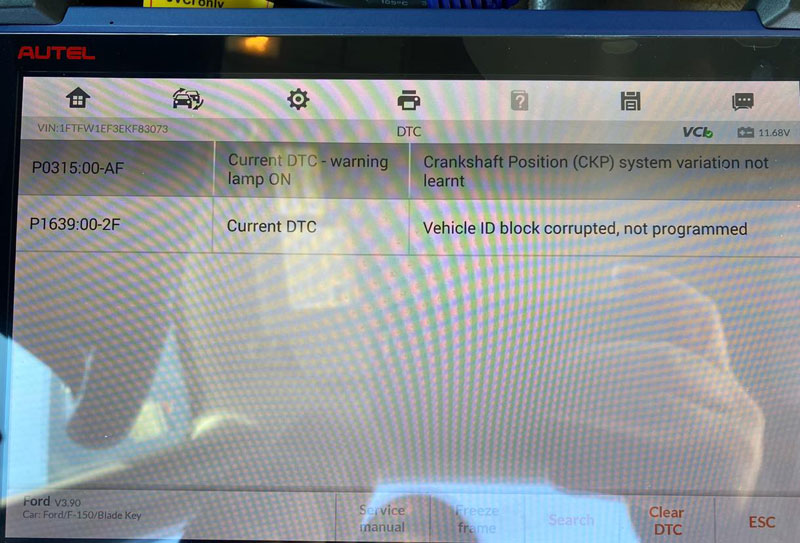2014 Ford F150 Ckp Error 1