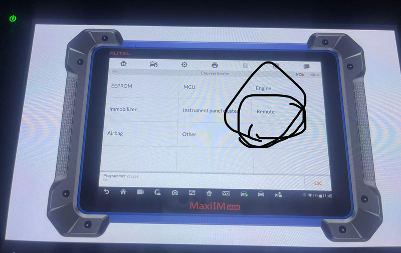 Autel Im508 Remote Menu 1