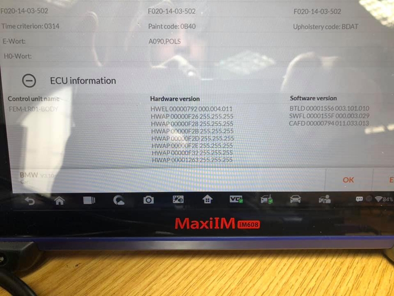 
			Autel IM608 BMW 116 FEM Asks to Restore EEPROM Data?		