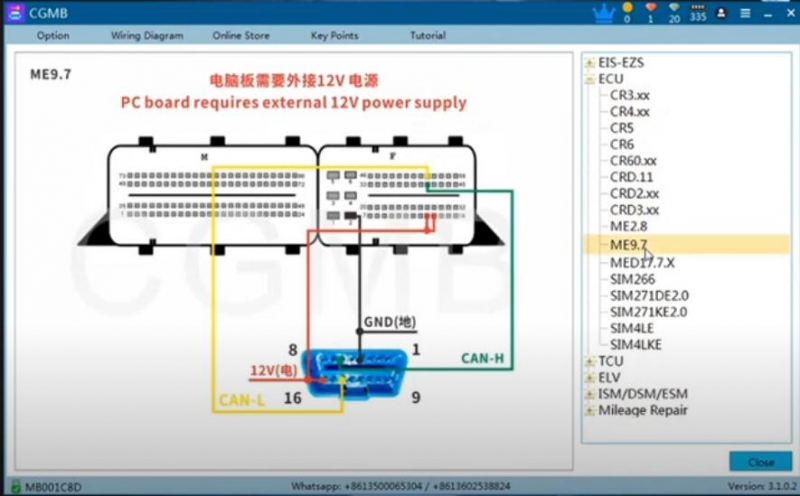 
			CGDI MB Virgin Mercedes W211 ME9.7 ECU		