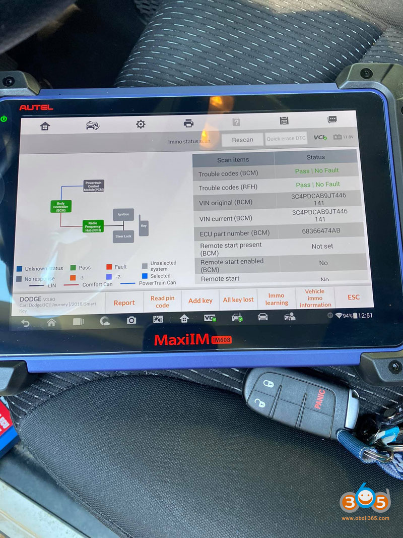 Autel Im608 2018 Dodge Journey Akl 1