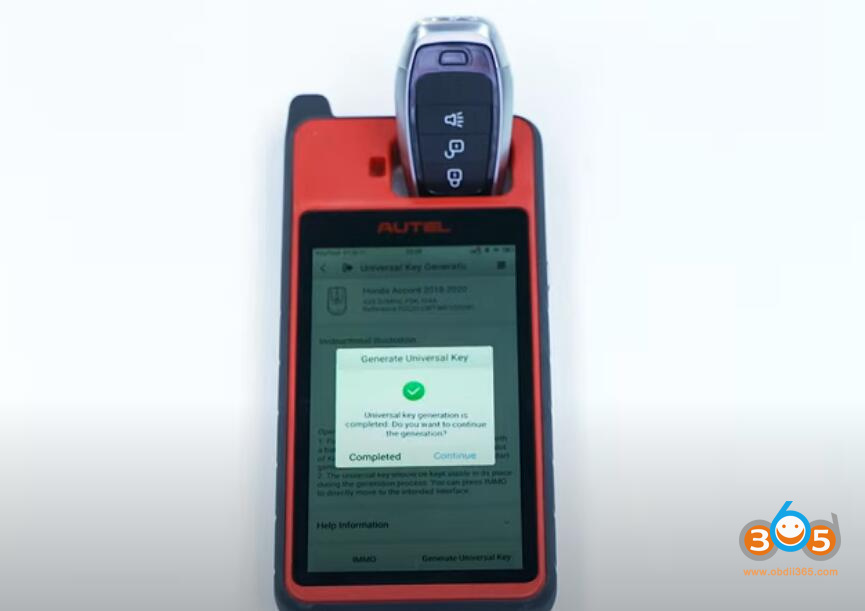 Autel Km100 Generate Honda Key 9