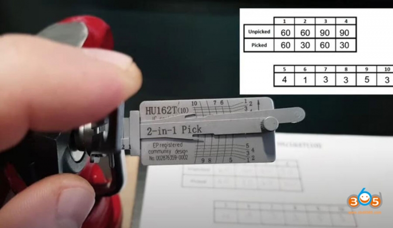 
			How to Decode VW Audi HU162T(9) HU162T(10) Lock with Lishi Pick?		