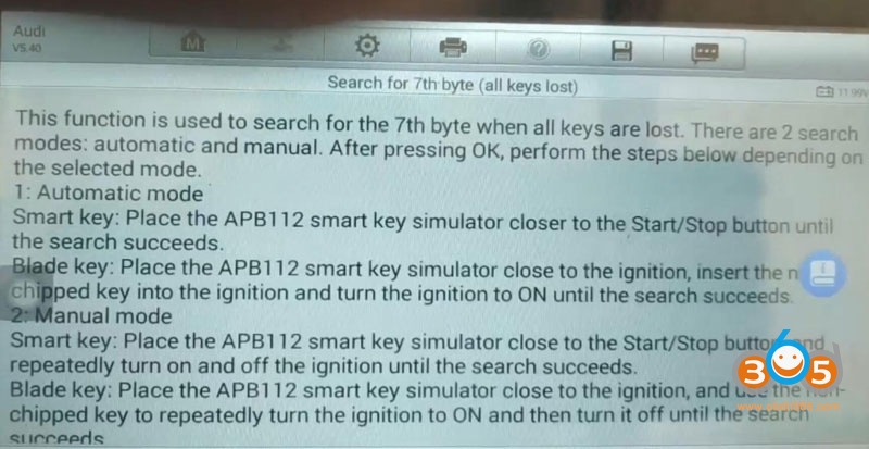 
			Audi A3 2004-2013 All Keys Lost with Autel IM508/IM608 & APB112 OBD		