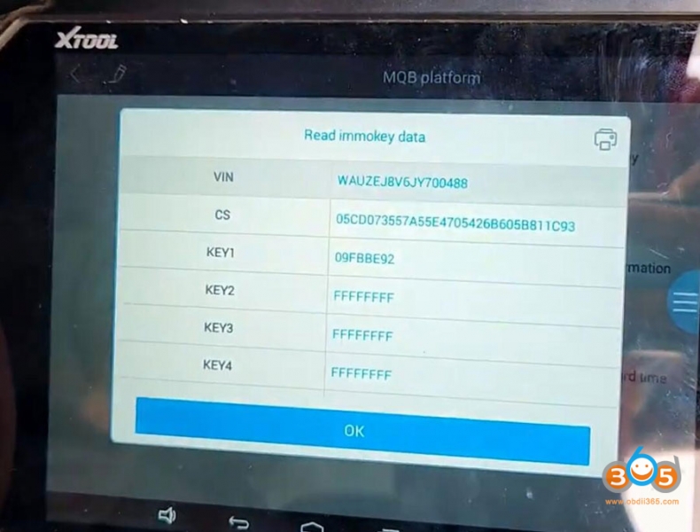 
			Program Audi A3 2016 MQB Key with Xtool X100 PAD2		