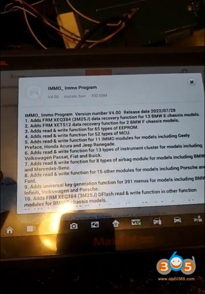 
			Autel IM608 Adds XEQ384 XET512 BMW FRM Data Recovery		