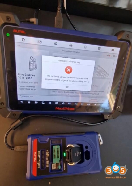 
			Autel Universal Key “Hardware Version Type Not Match ” Solution		