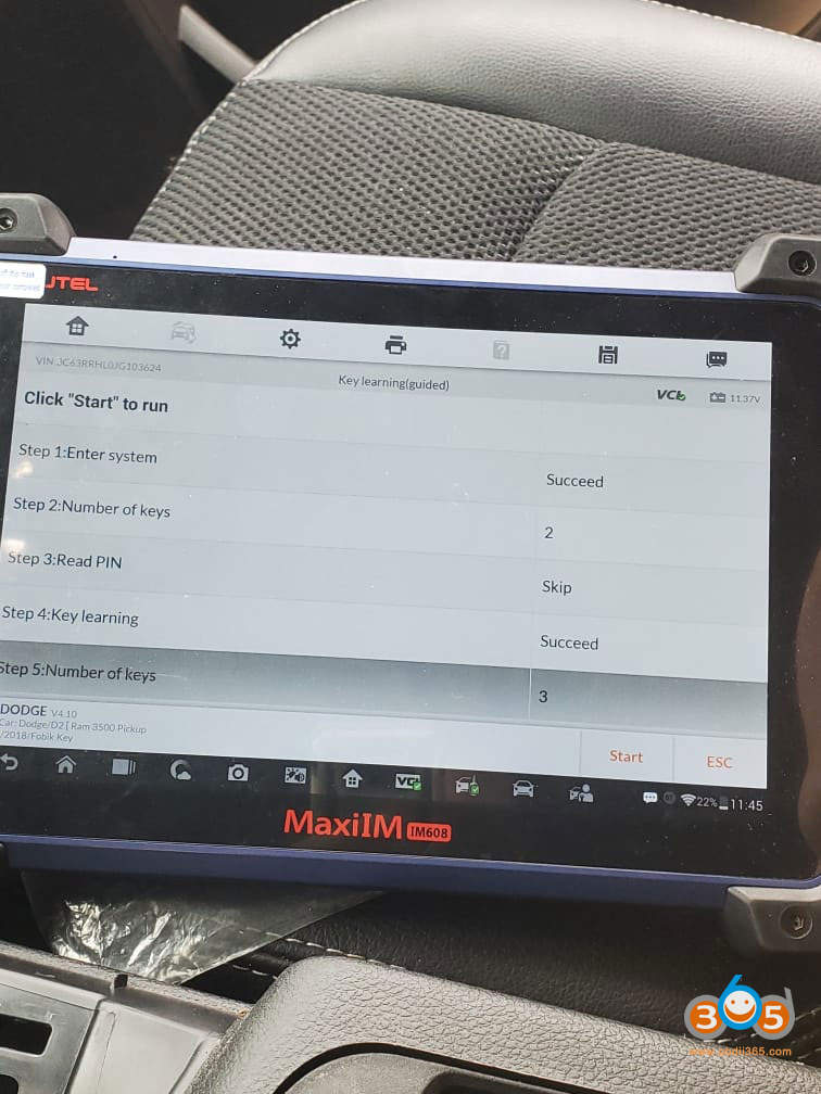 Autel Im608 2018 Dodge Ram 3500 Add Key 7