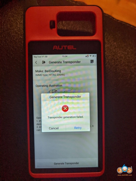 
			Autel KM100 Cannot Generate VVDI Super Chip XT27?		