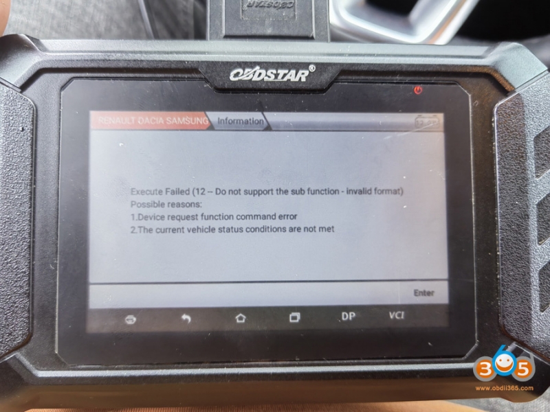 
			OBDSTAR Renault Duster 2021 Execute Failed?		