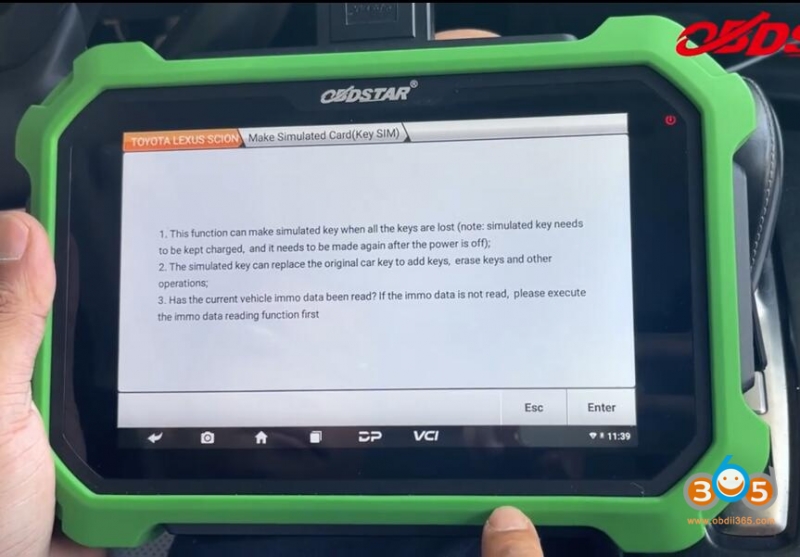 
			OBDSTAR Program 2020 Toyota Avalon 8A All Smart Keys Lost		