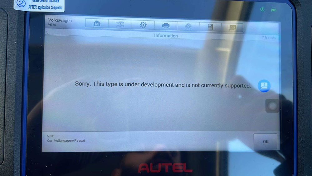 Autel Im608 Vw Passat 2011 Id48 Type Not Supported