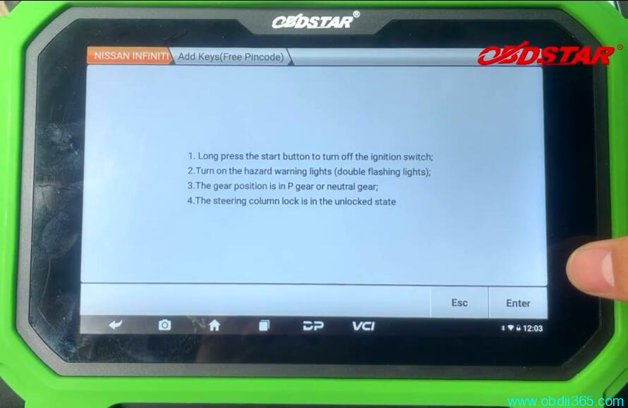 OBDSTAR X300 DP Plus Program 2019 Nissan Sylphy B18 Proximity 15