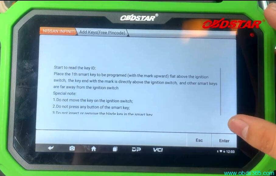 OBDSTAR X300 DP Plus Program 2019 Nissan Sylphy B18 Proximity 16