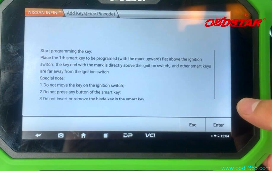 OBDSTAR X300 DP Plus Program 2019 Nissan Sylphy B18 Proximity 19