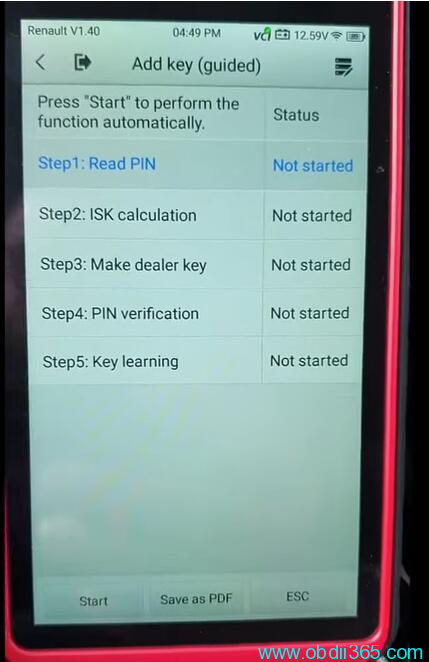 Autel Km100 Renault Kadjar 2018 Key 7