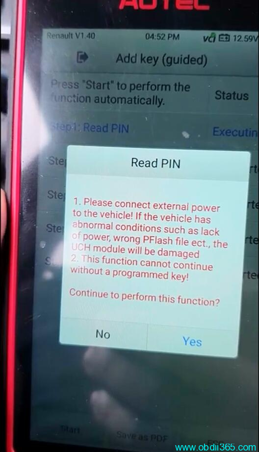 Autel Km100 Renault Kadjar 2018 Key 9