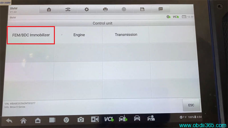 Autel IM608 II Check And Update BMW FEM BDC Version 4