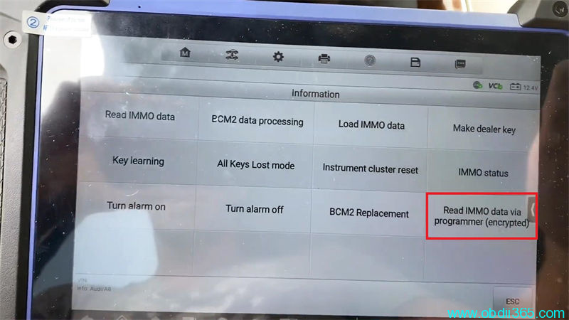 Autel IM608 II Detect Audi BCM2 Encrypted Version 4