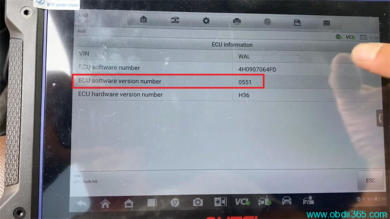 Autel IM608 II Detect Audi BCM2 Encrypted Version 7