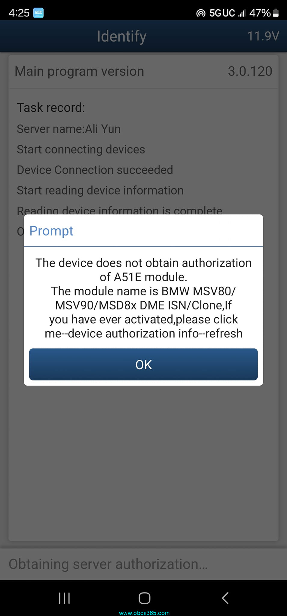 Yanhua Mini ACDP Authorization A51E