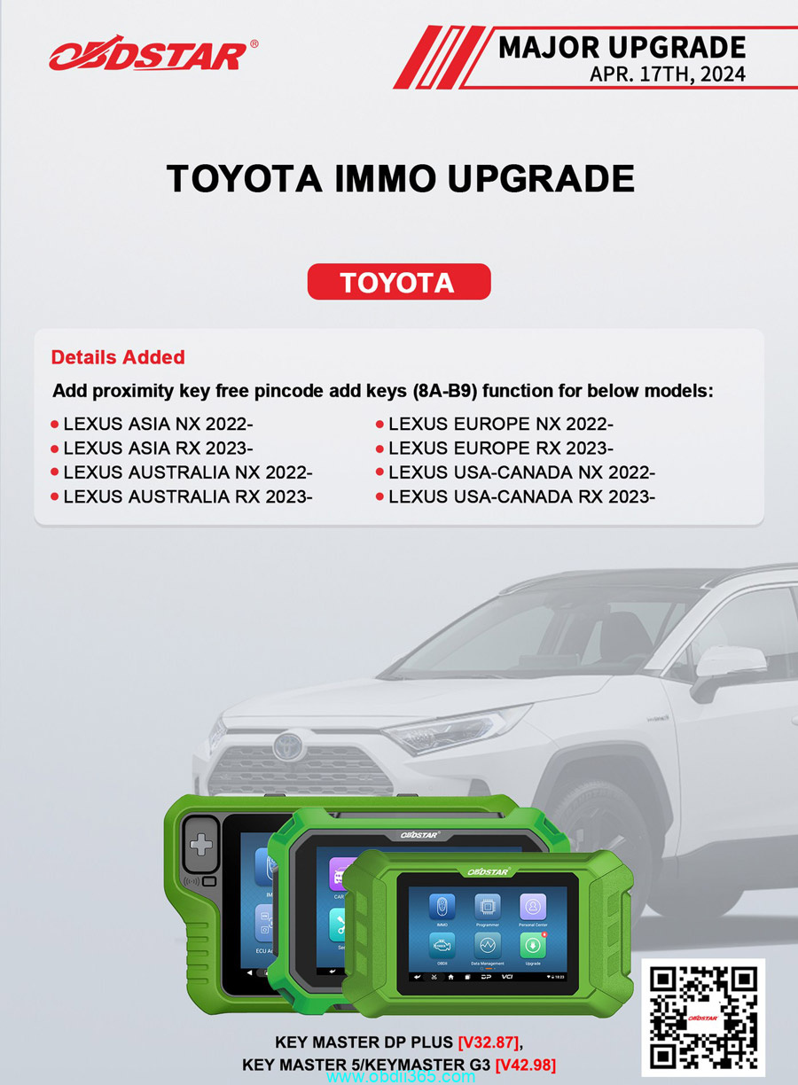 Obdstar Add Lexus 8a B9 Model