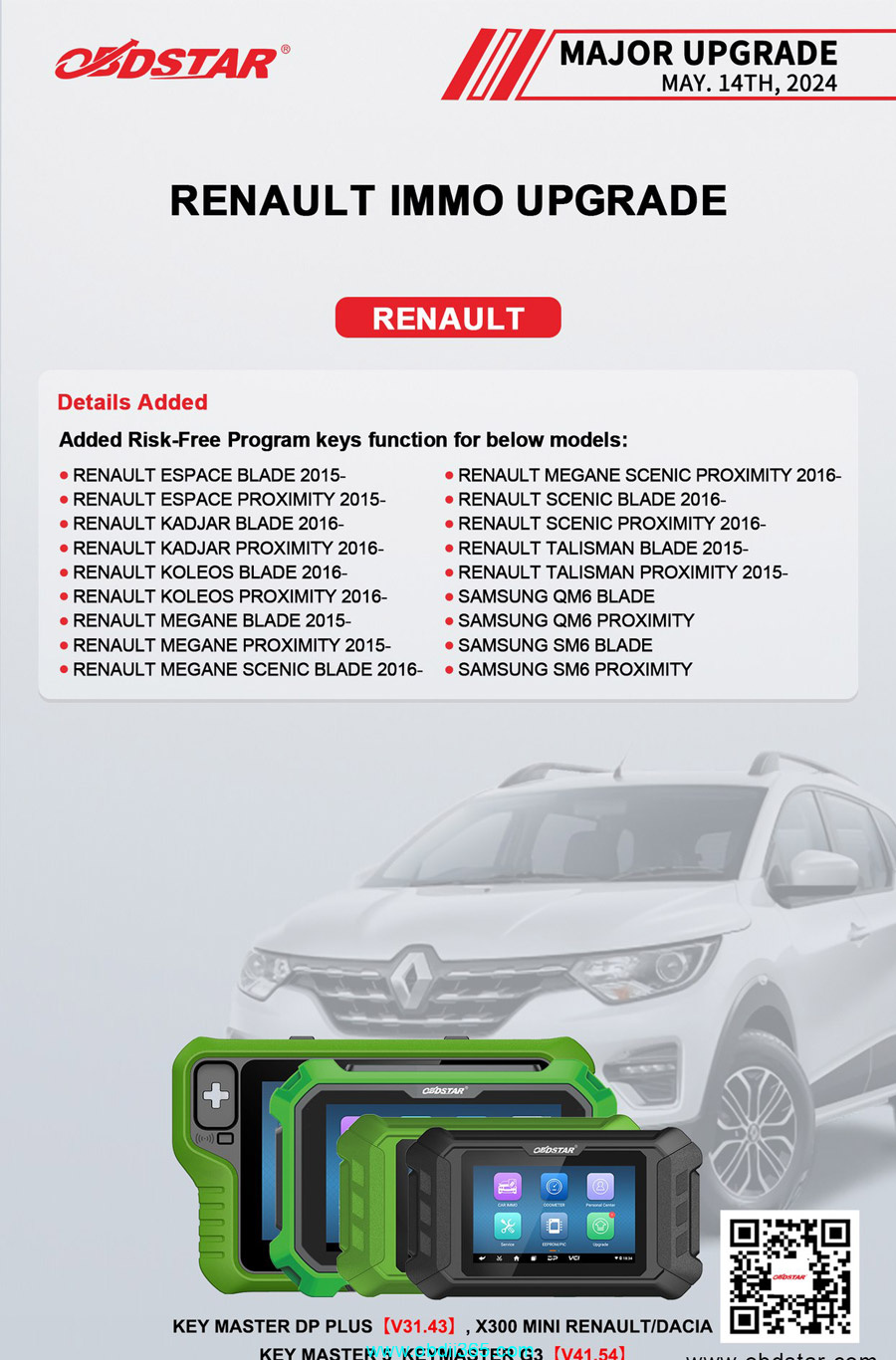 Obdstar Renault Immo Update