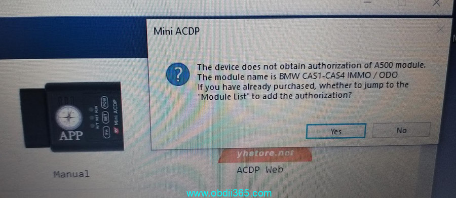 Yanhua Acdp BMW FRM Error A500 License 2