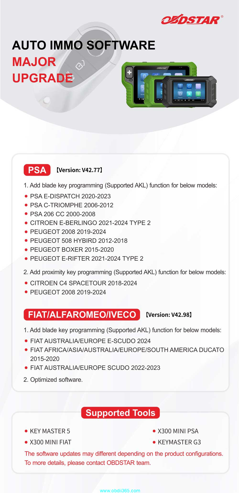 AUTO IMMO SOFTWARE MAJOR UPGRADE